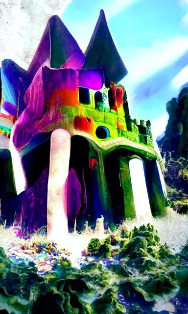 Psychedelic fantasy castle