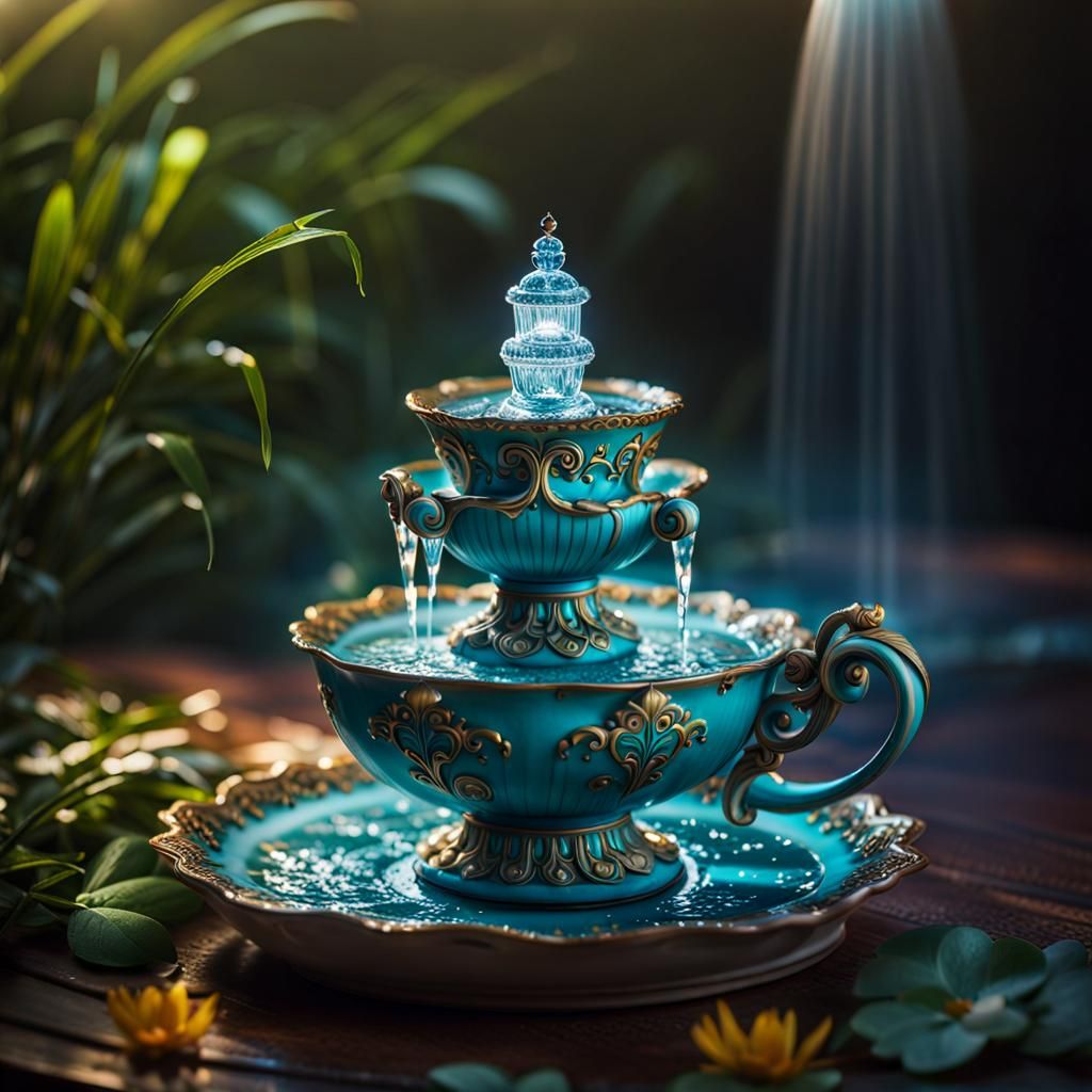 Water Fountain - Tea Cup.  by @Sinagann