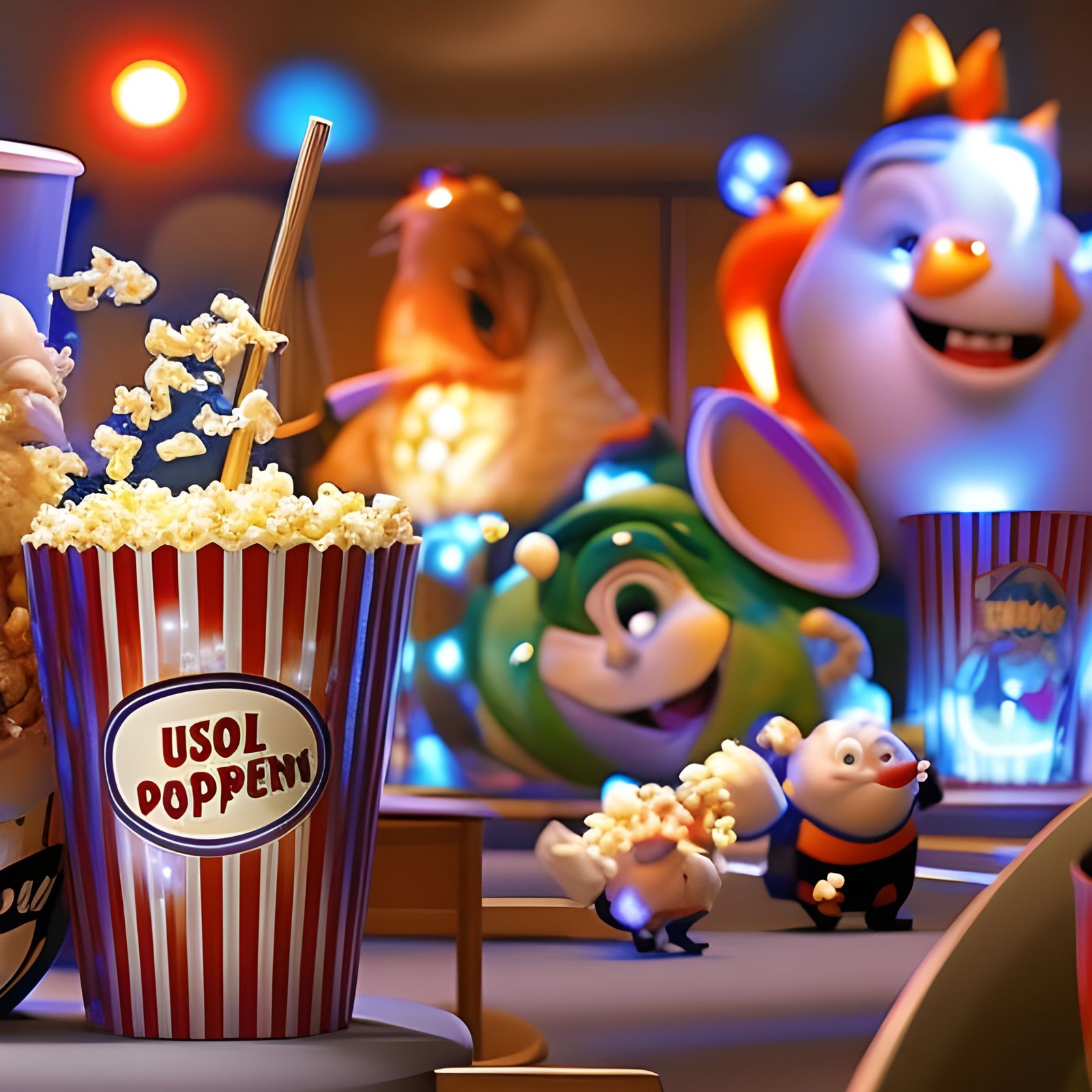 Popcorn, snacks & storytelling! AI Generated Artwork NightCafe Creator