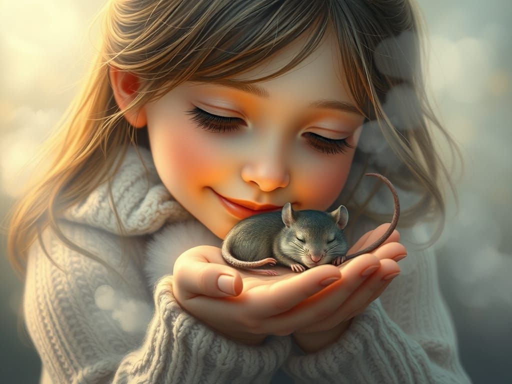 The girl and the mouse  by @Ladmilla