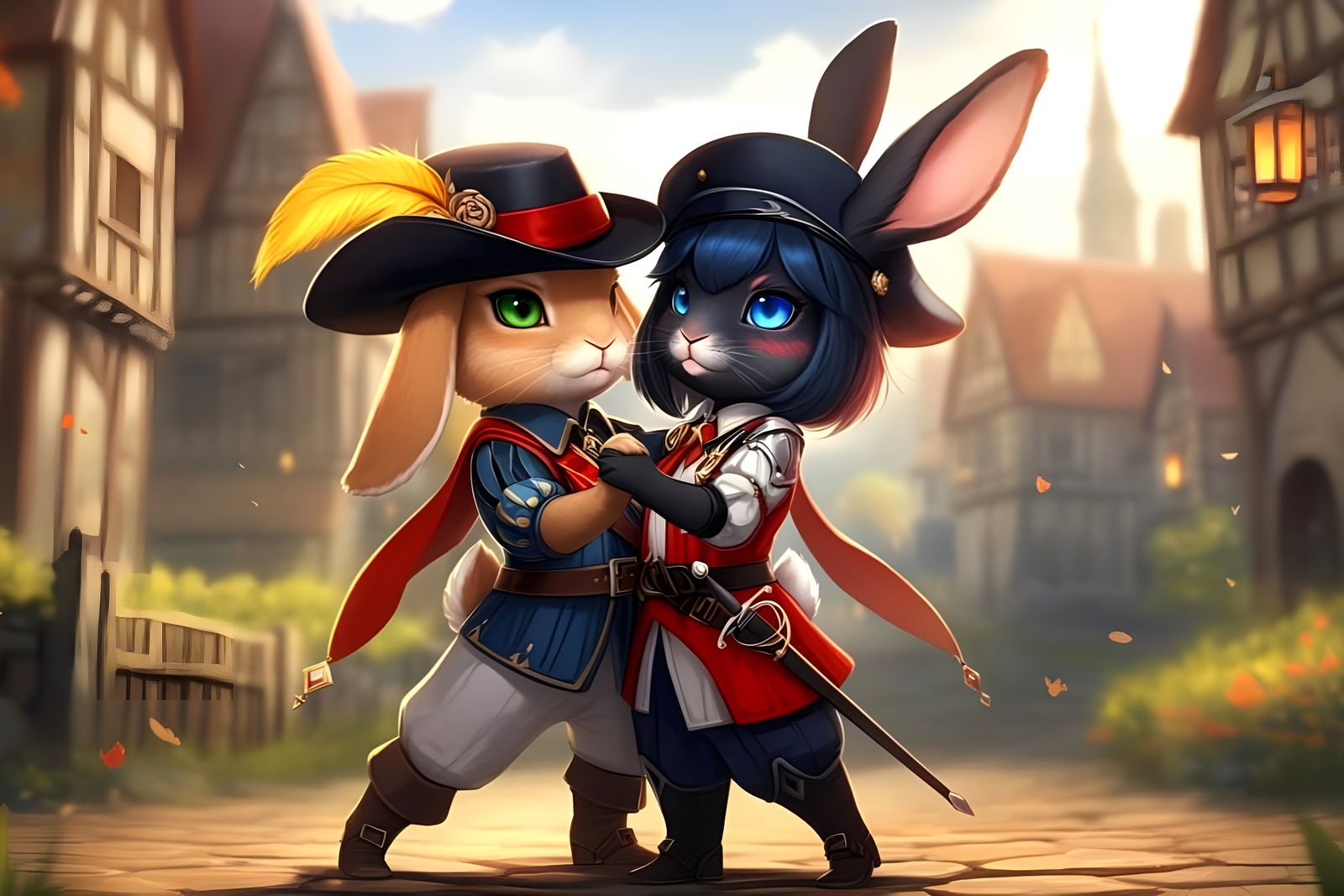 Bun in Boots and Bunny Softpaws Tango  by @Gary Murakami