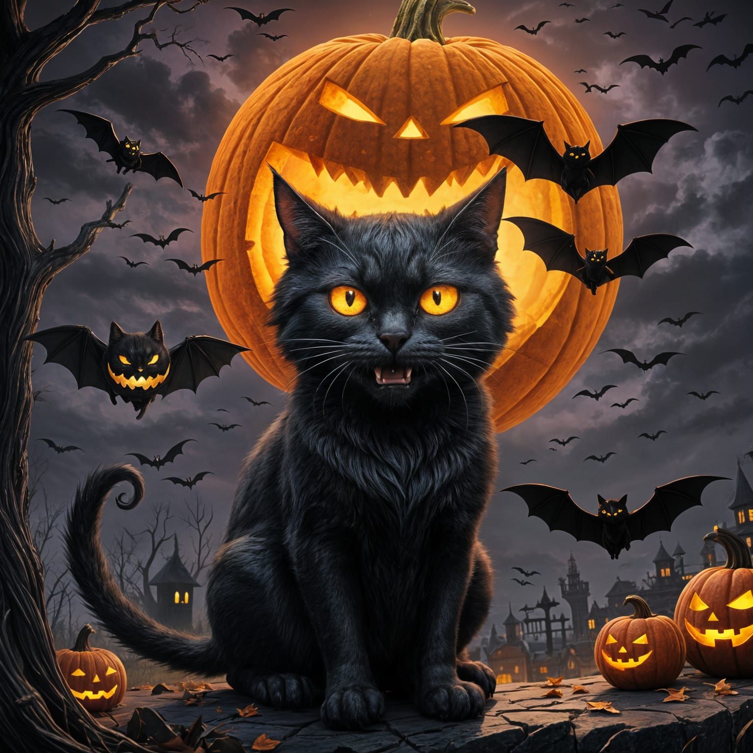 Black cat, Halloween 