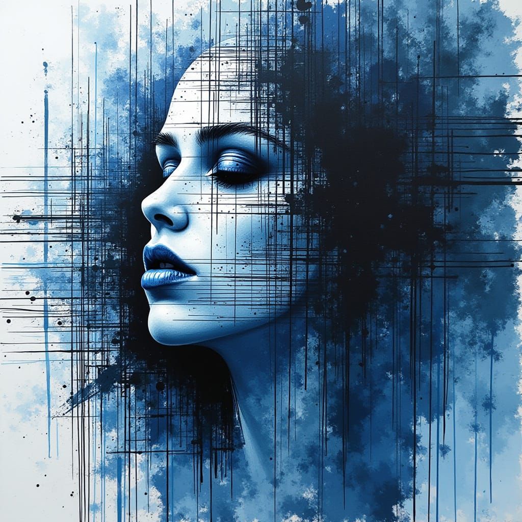 Vibrant, High-Contrast Artwork in Abstract Expressionist Sty...