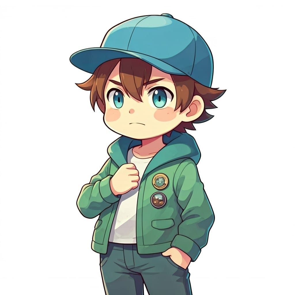 Chibi Ritchie begins to not feel scared anymore as he places...