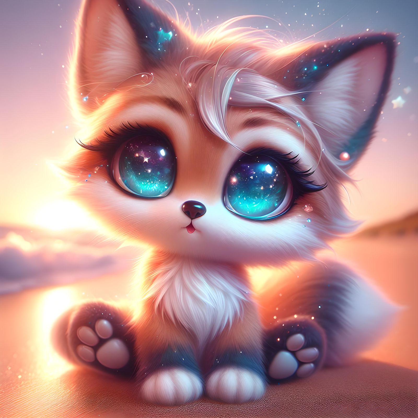 Teal Sparkle Fox Eyes 😍