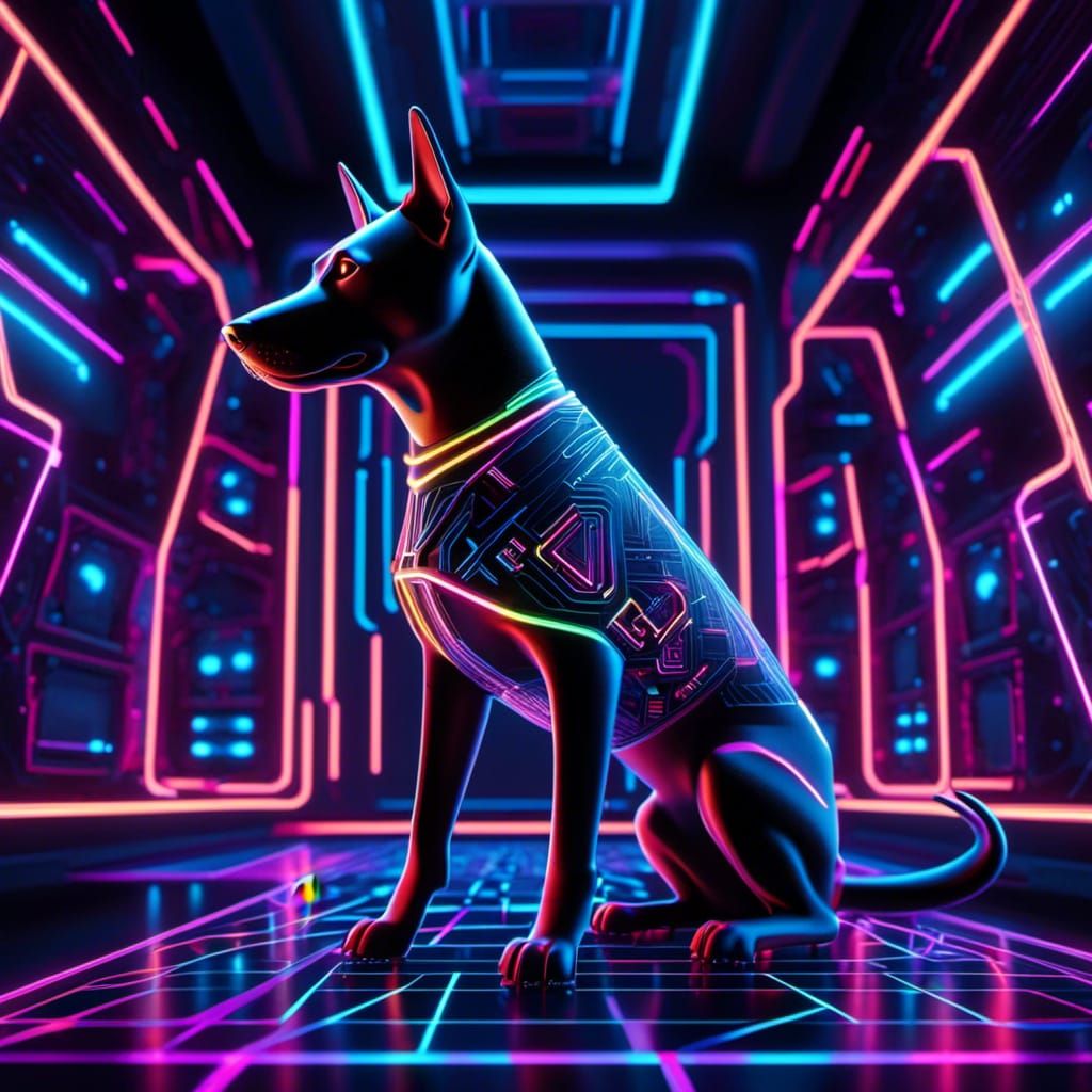 A dog in a laboratory