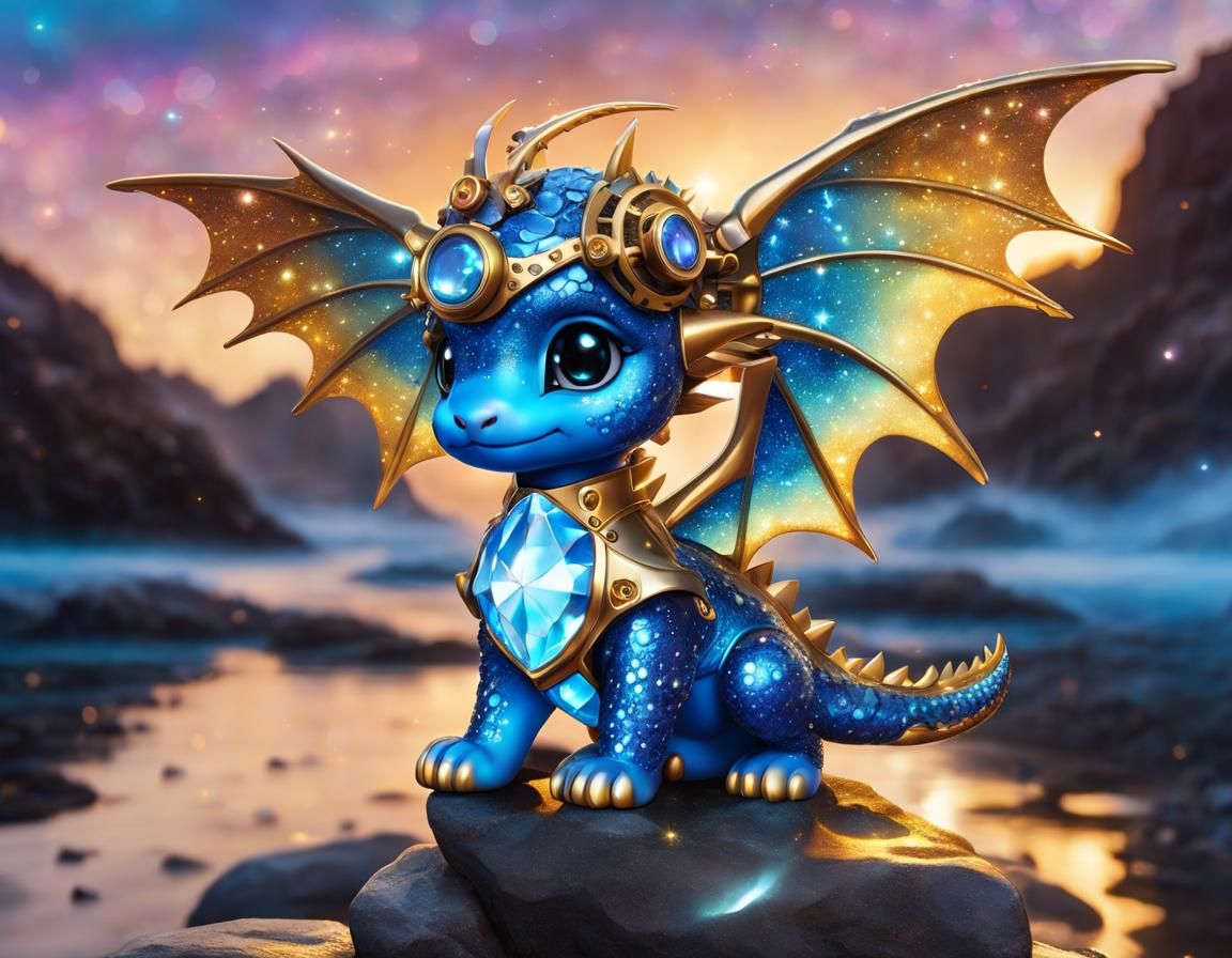 Cosmic Sapphire Dragon - AI Generated Artwork - NightCafe Creator