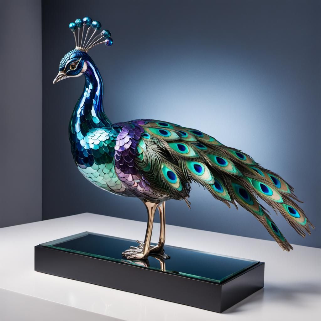 peacock sculpture AI Generated Artwork NightCafe Creator