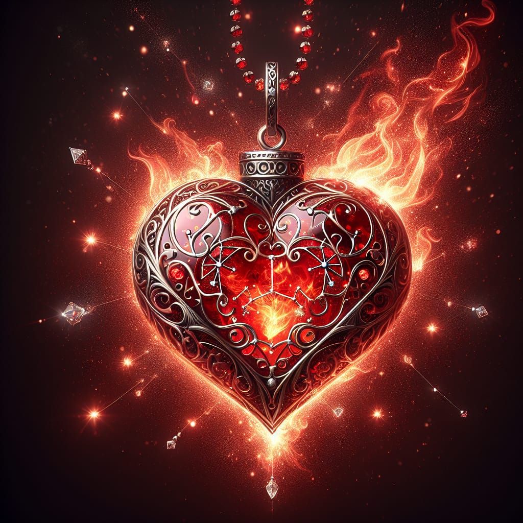 Burning Heart Charm