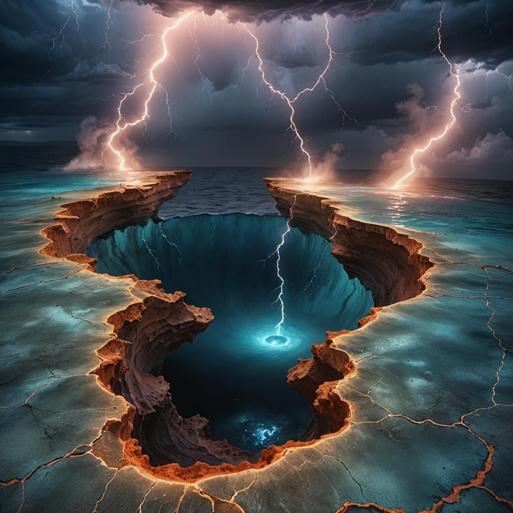 A mysterious blue object causing a dangerous sinkhole.  by @Terra