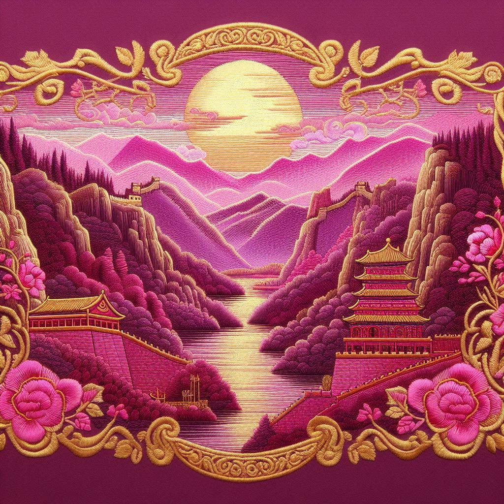 Chinese Sunset Embroidery