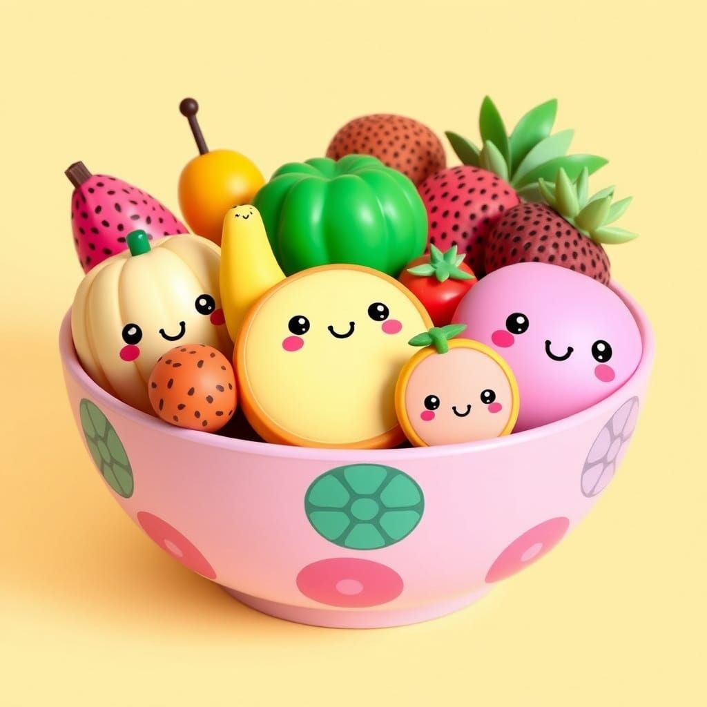 Kawaii fruit bowl  by @Maulkat