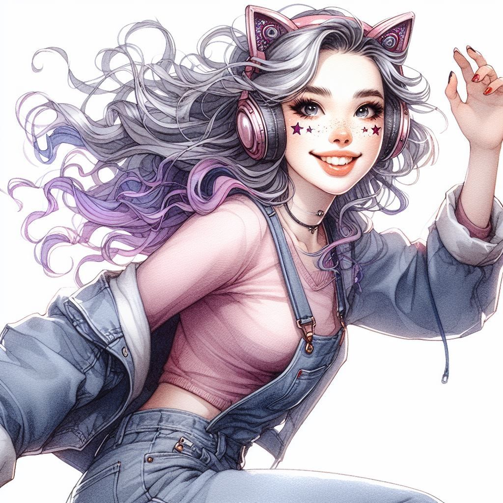 watercolor drawing of a cute laughing young seventeen-year-old Russian woman