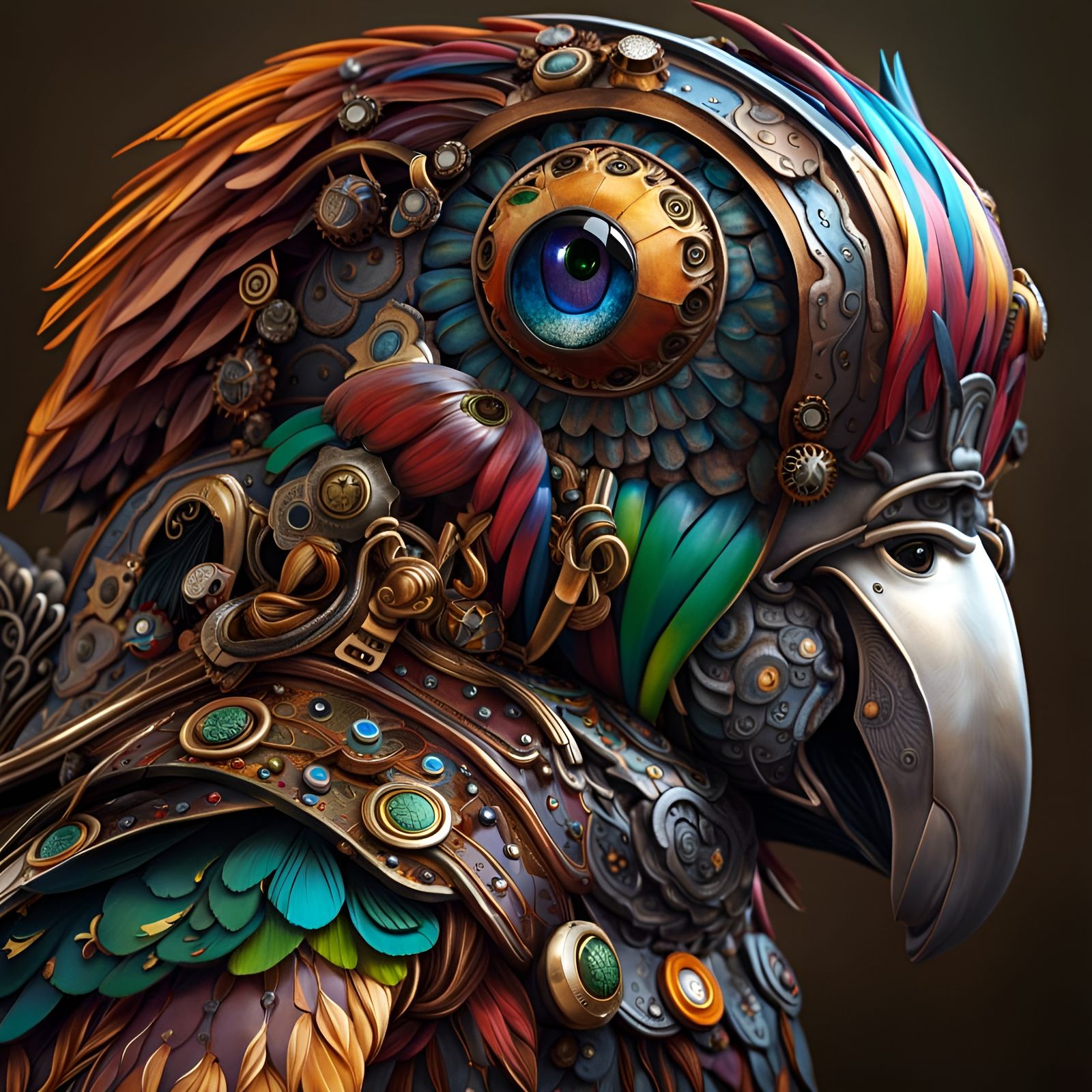Colorful robotic parrot  by @eFuoriPiove