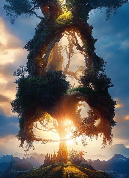 Hourglass Tree: Epic Digital Matte Painting