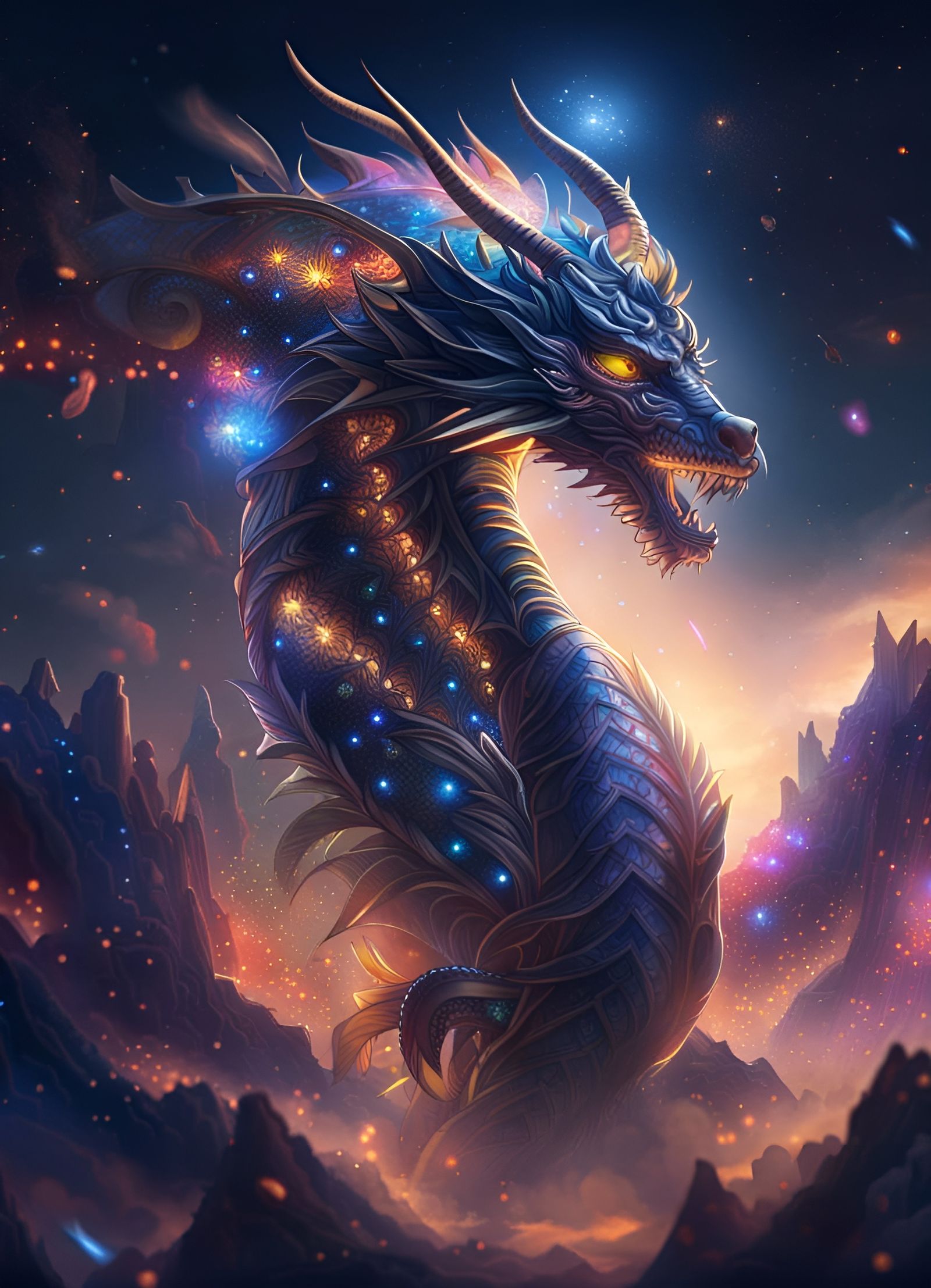 The magic galactic dragon - AI Generated Artwork - NightCafe Creator