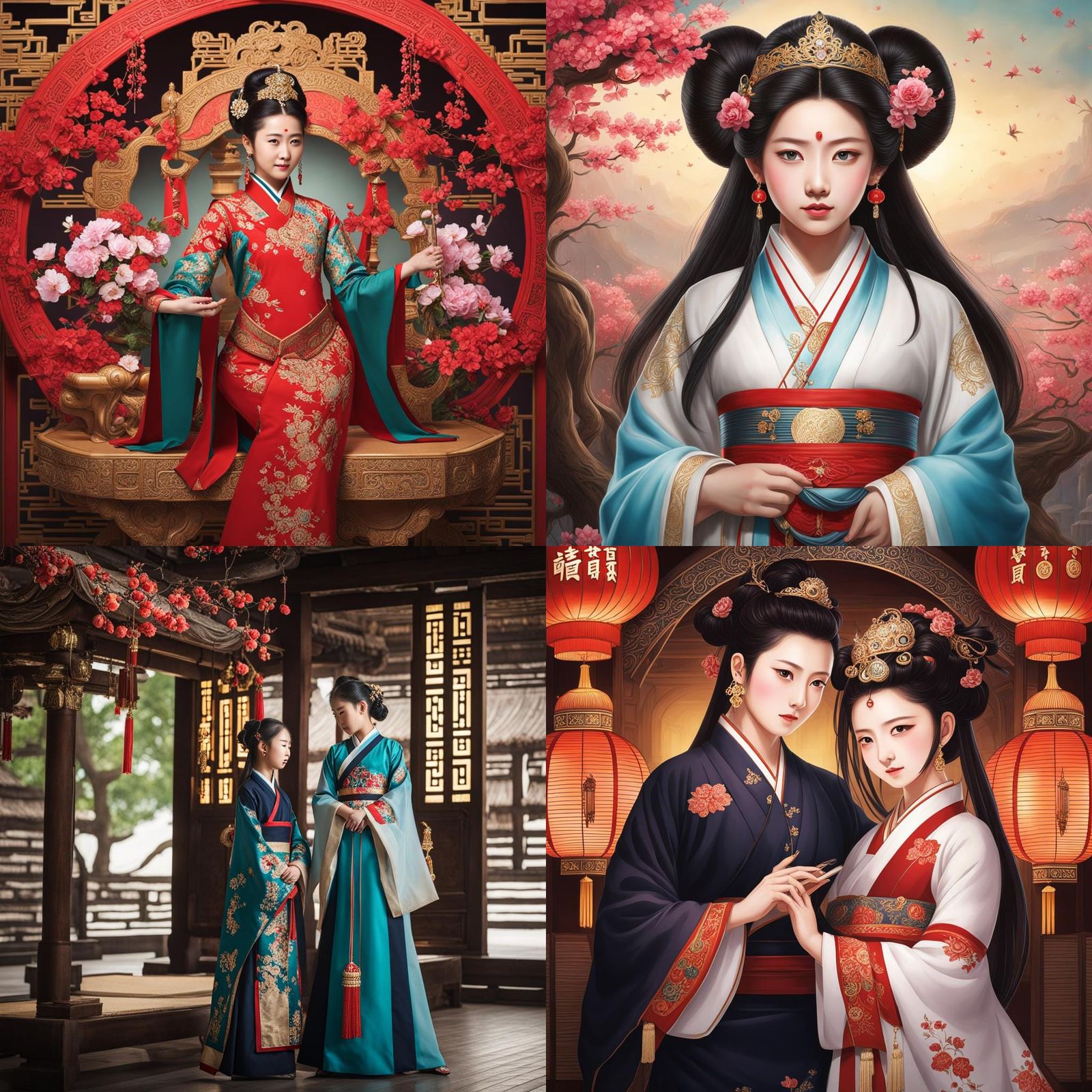 Enchanting Woman in Red Dress with Veil