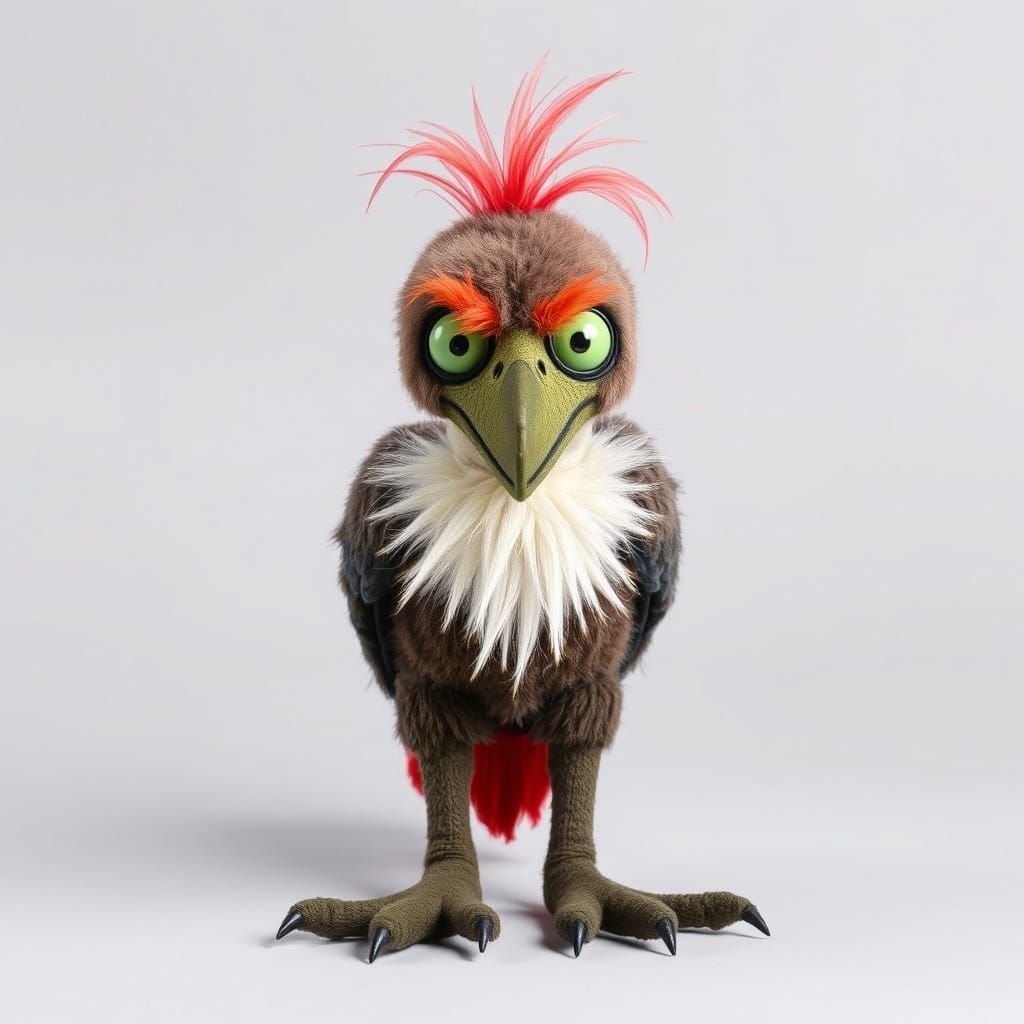 A creepy stuffed toy based on Eon, the vulture from "Rudolph's Shiny New Year." Rankin-Bass  by @KWriter