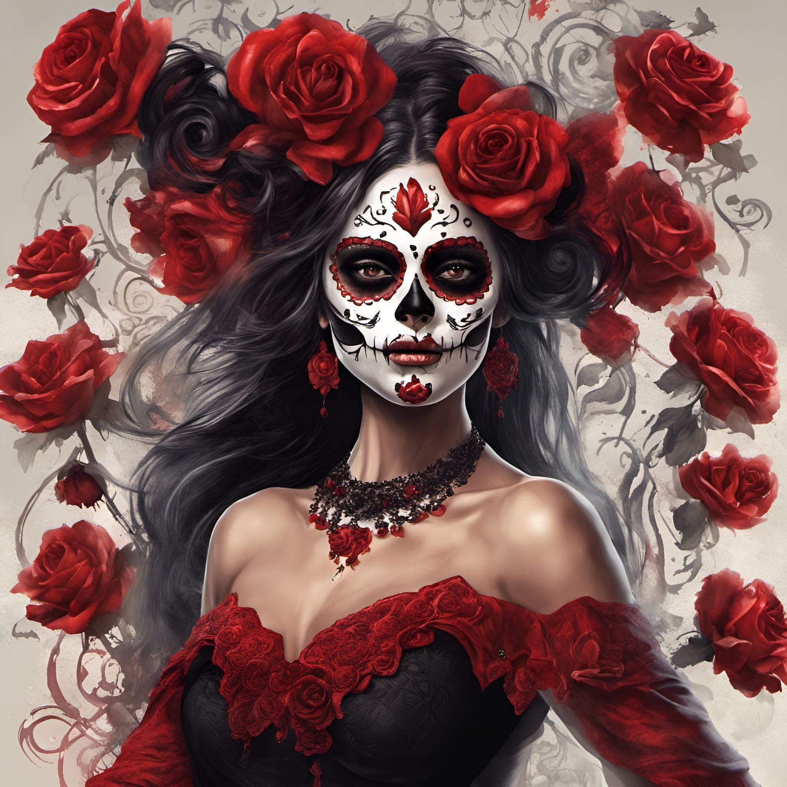 Día De Los Muertos (day Of The Dead) - Ai Generated Artwork - Nightcafe 