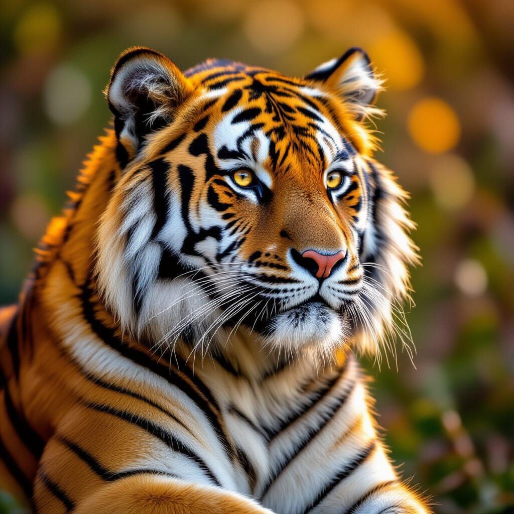 Majestic Tiger Roaming in Warm Natural Light