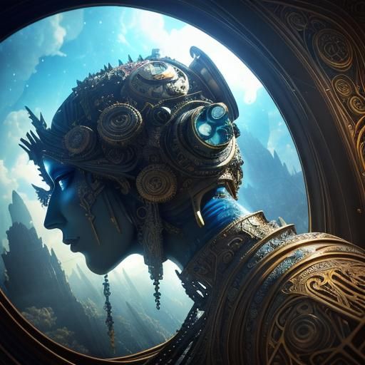 Portrait (Sculpture	Forest	Dreamy	Futurism	Profound	deviantart	dieselpunk	Acid Dye Inks	Papercutting	gouache	lavish	astonishing:1.1), Incred...