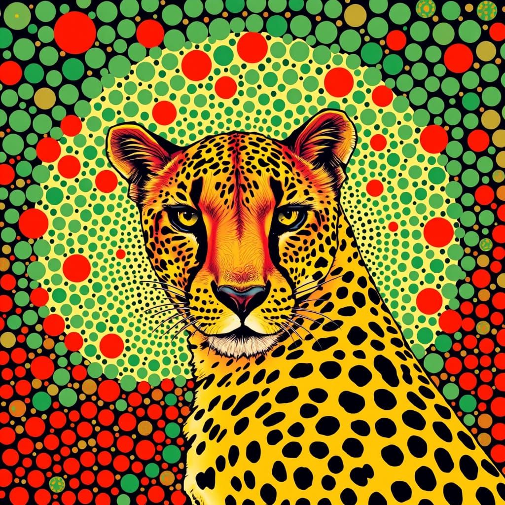 cheetah as a Ishihara color blind test