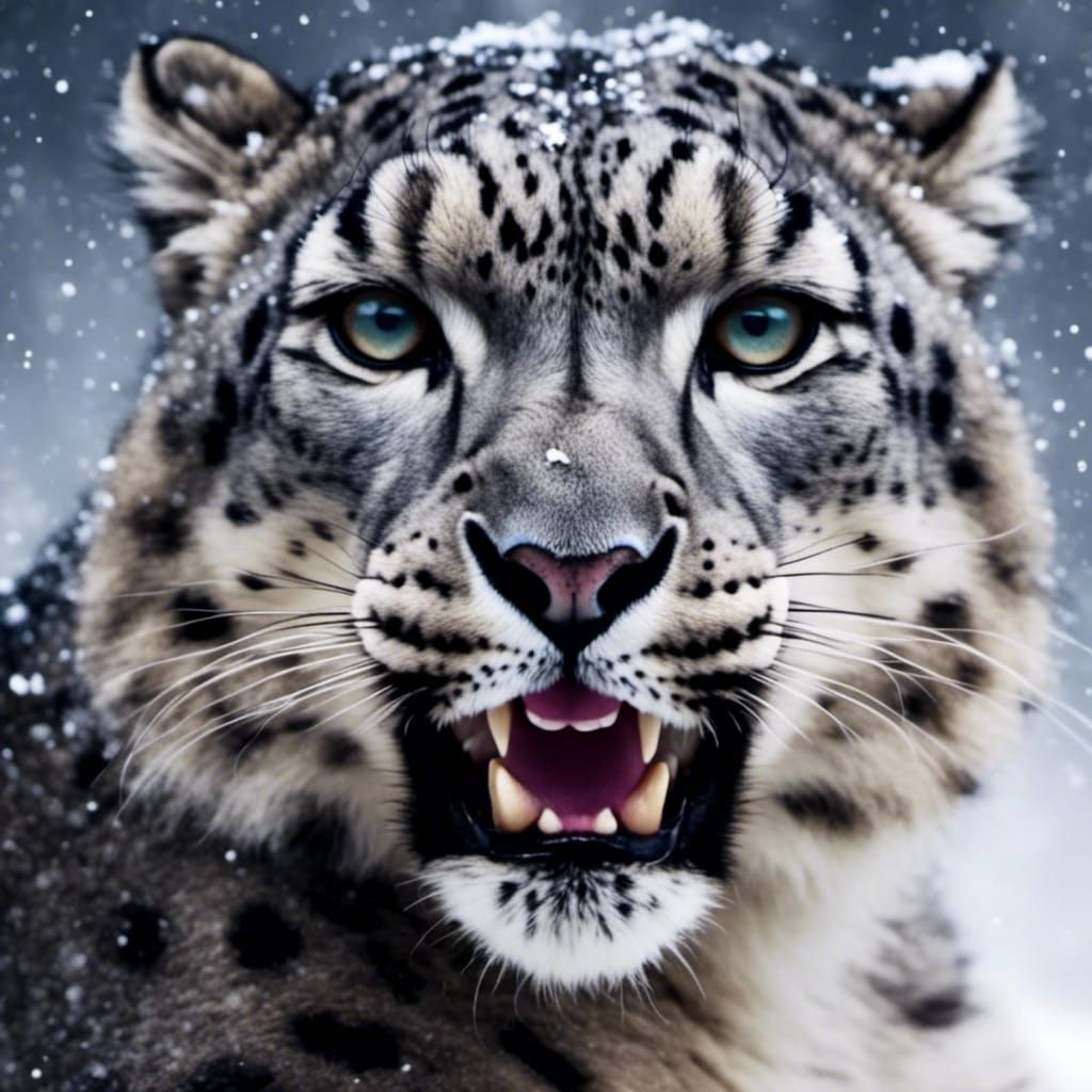 Snow Leopard - AI Generated Artwork - NightCafe Creator