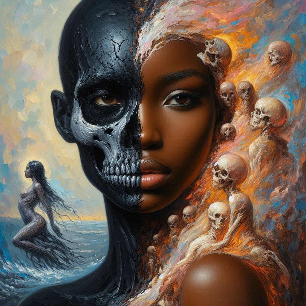 One side is Life, the other side is Death . They both inhabit the same person