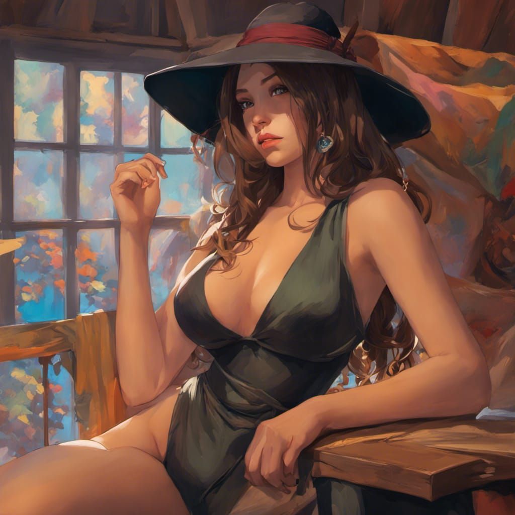 She was recently sitting in a small café