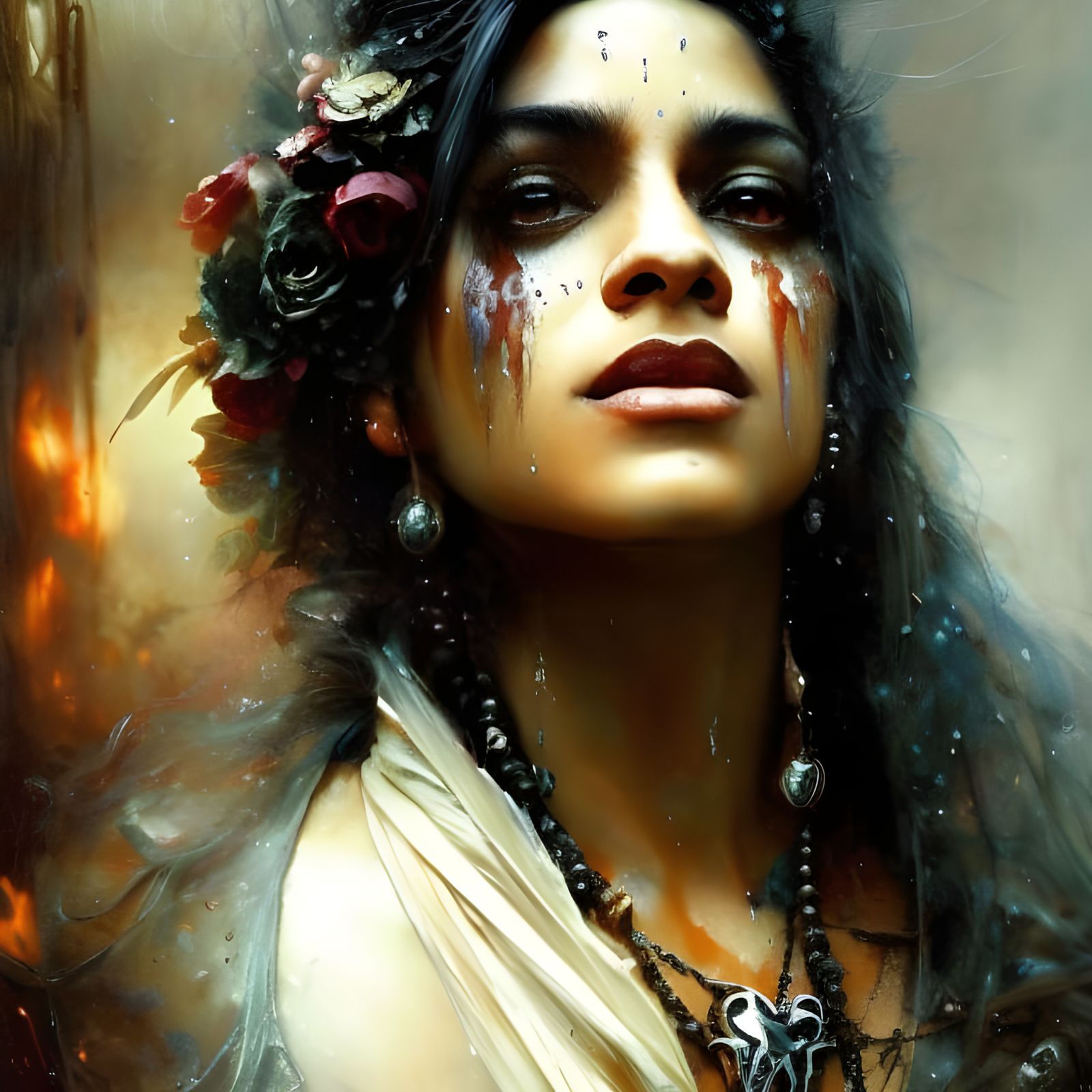 "The Witch's Masquerade: Veiled in Enigmatic Charm"  by @Mark_Loves_Coffee_