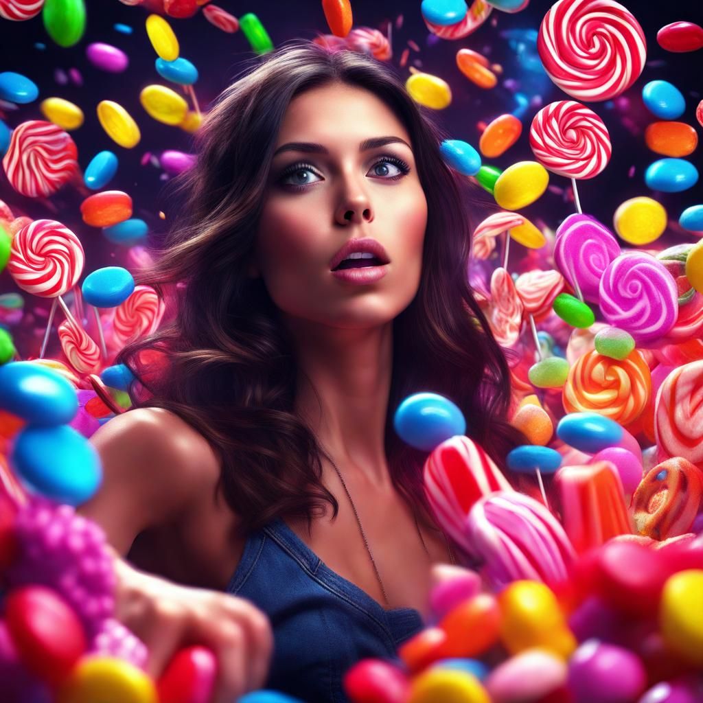 Candy girl in a candy world AI Generated Artwork NightCafe Creator