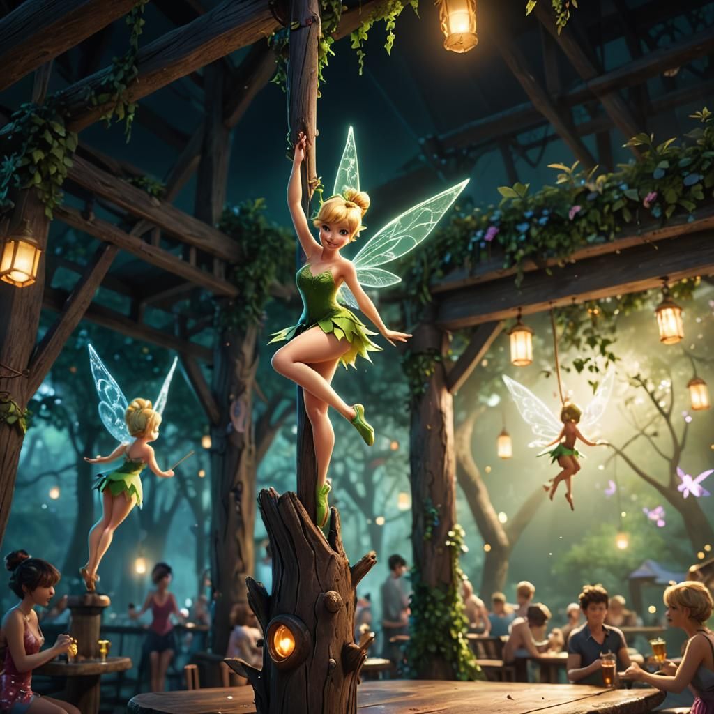 Tinkerbell pole dancing