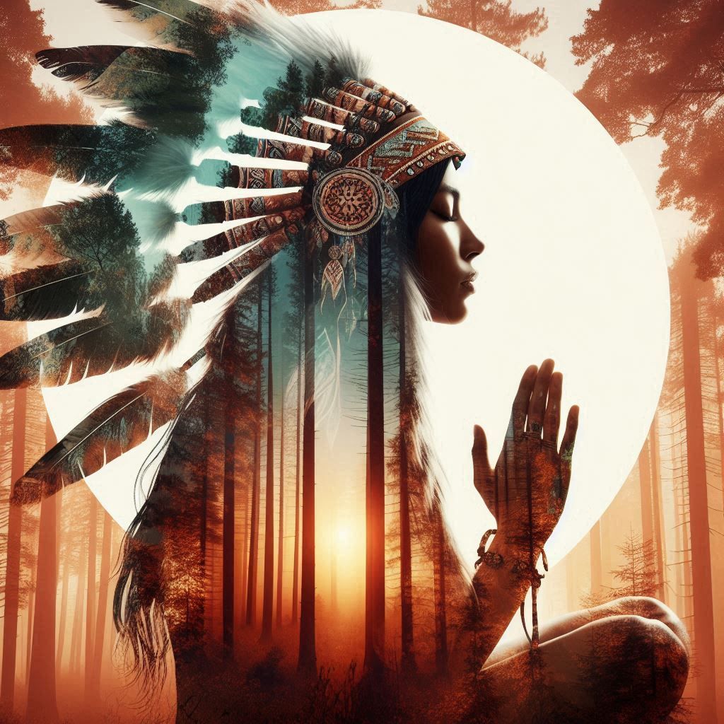 double exposure beautiful fantasy DALL-E 3 portrait landscap...