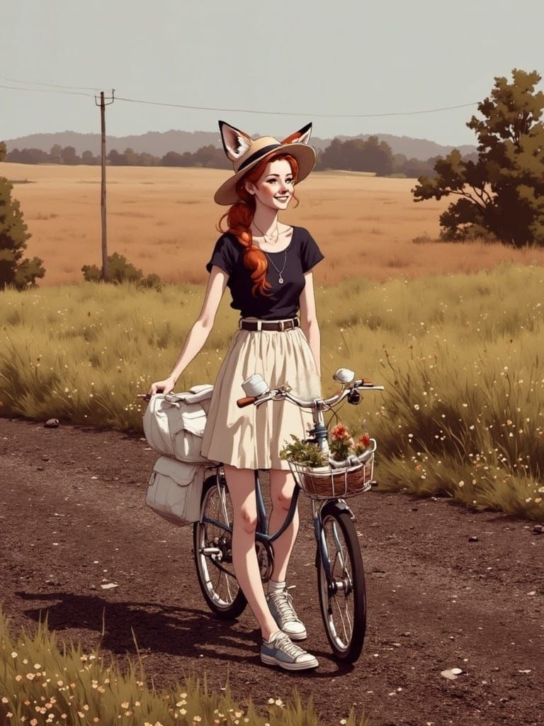 Fox-girl Vixen admires the view.