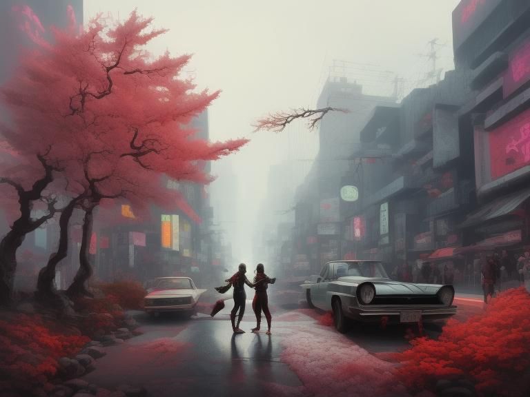 A Stormy Day at the Center of Town