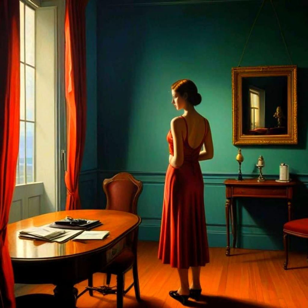 Ethereal Female Figure in a Surrealistic Scene