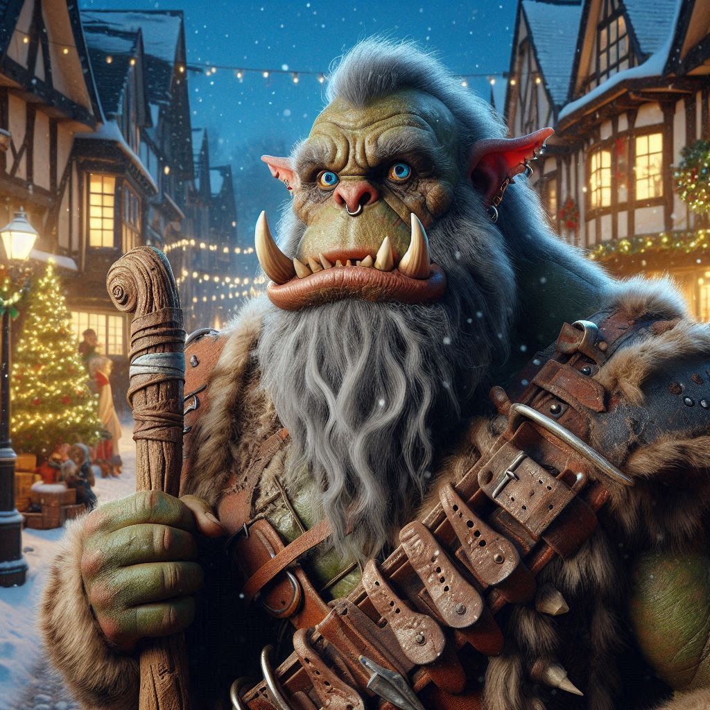 Ork in a Medieval Village at Xmas time (2)