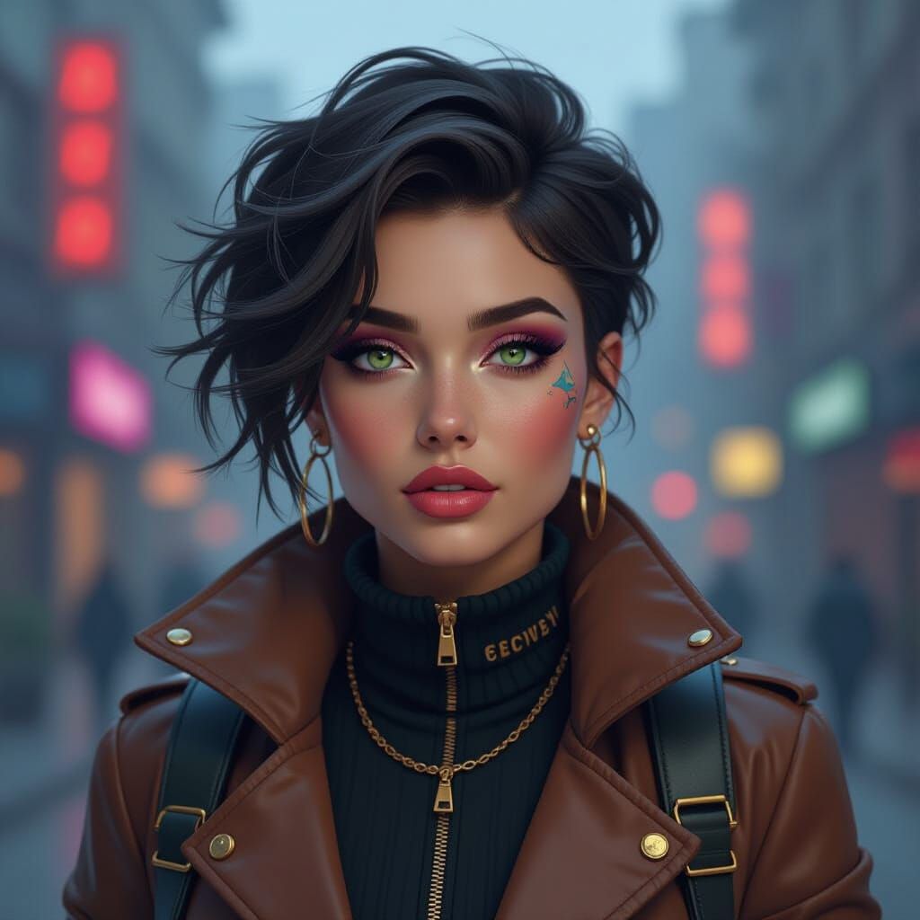 Expressive Androgynous Figure in Cinematic Lighting