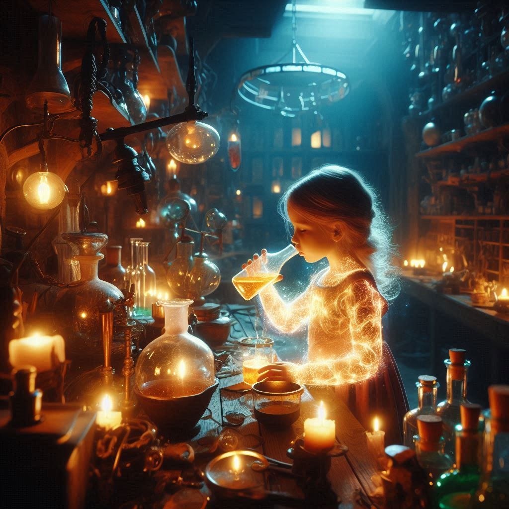 Found her father's lumination potion