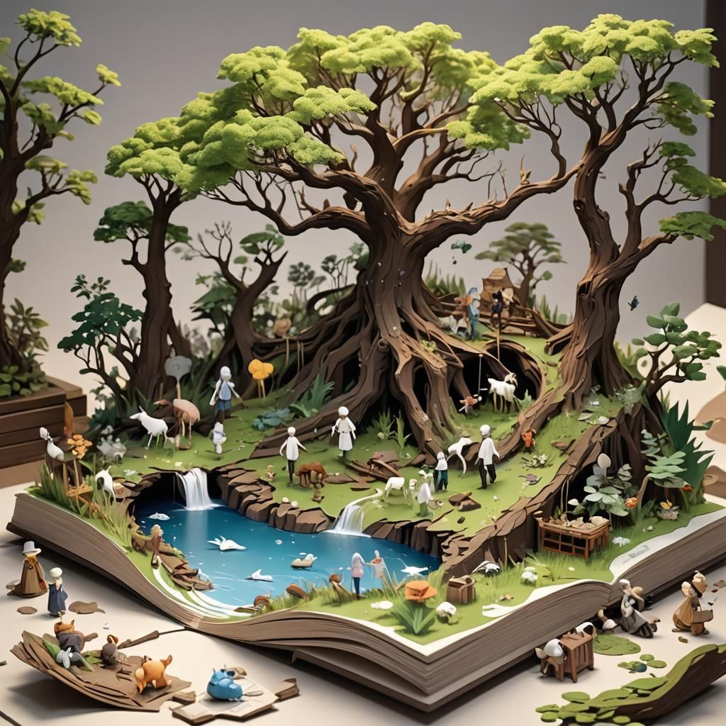 Pop up book displaying the cycle of life for a human  by @KittyLadyMads16