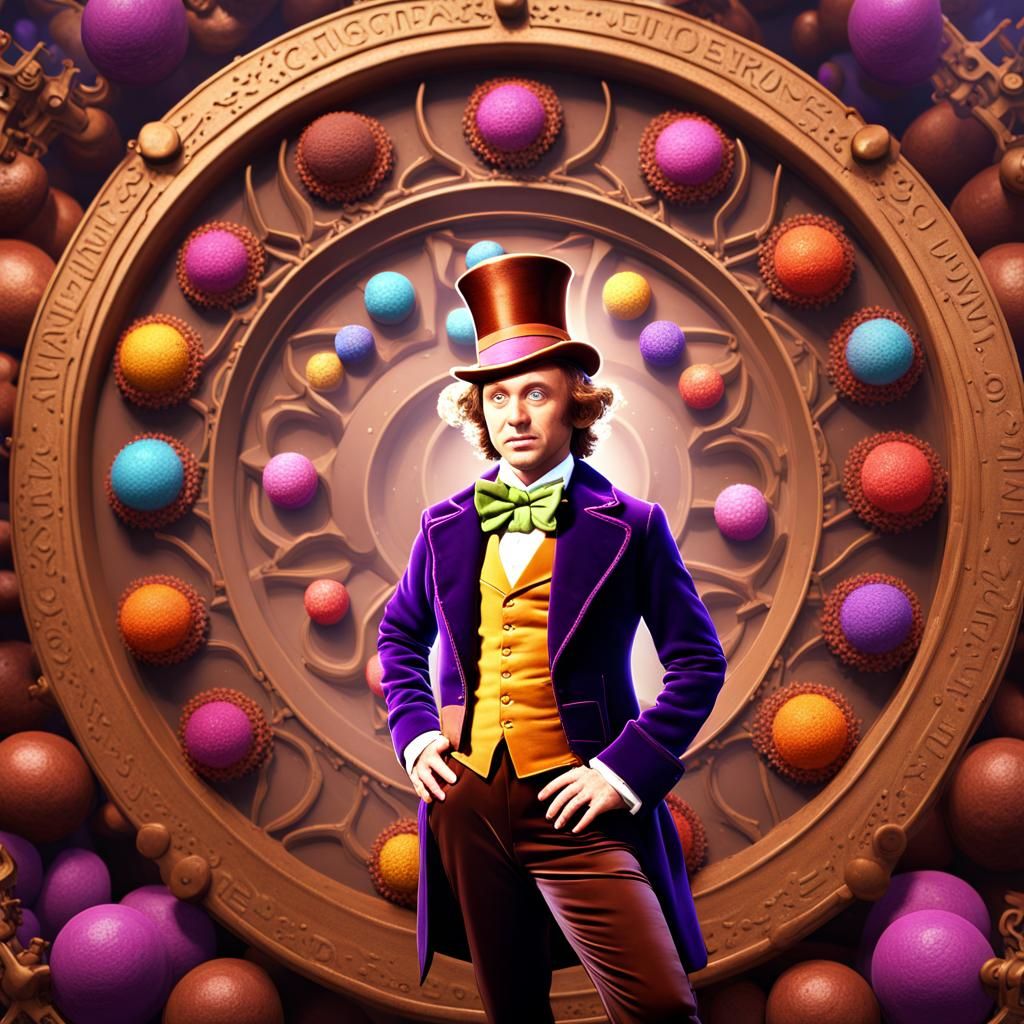Willy Wonka at his chocolate factory