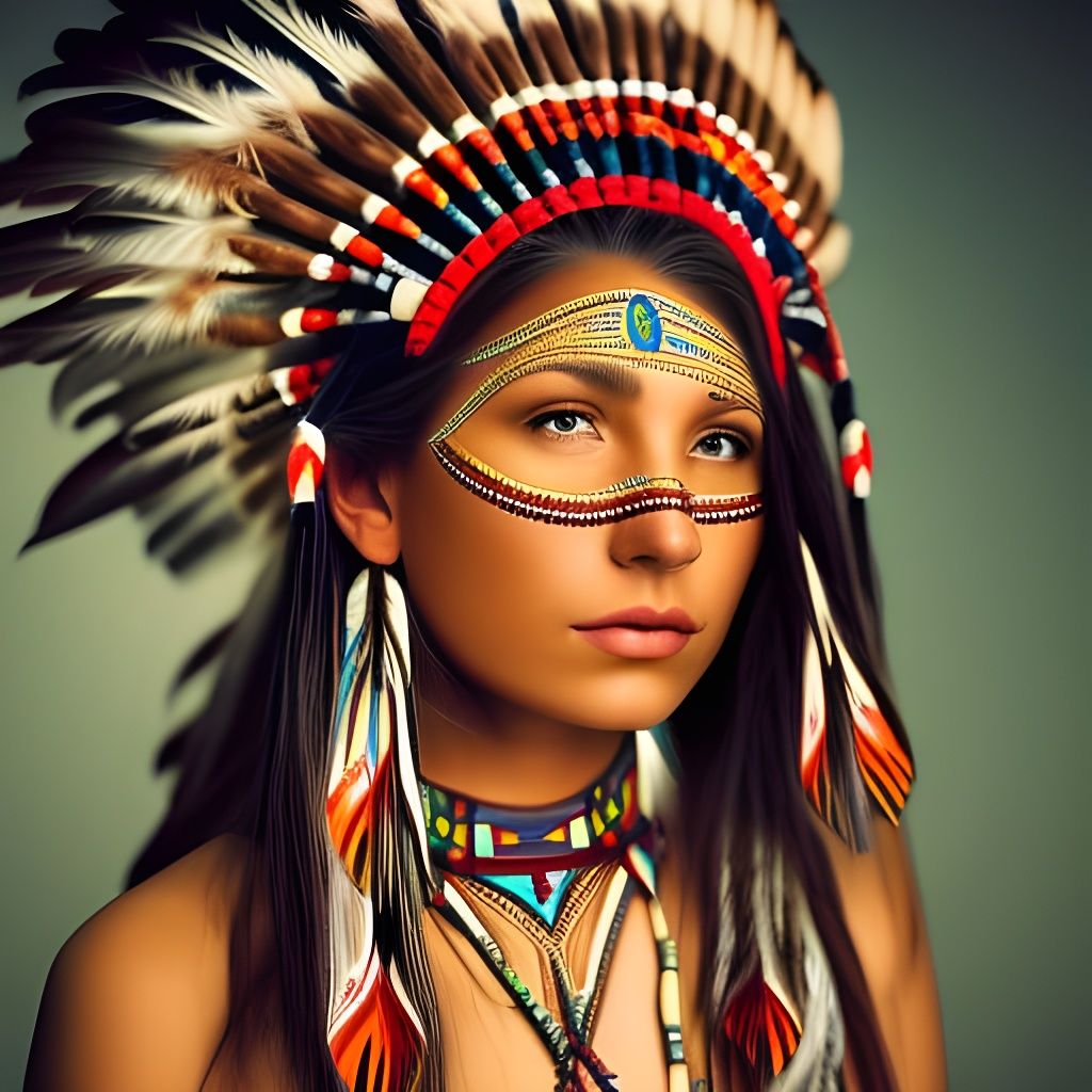 Beautiful native American Indian woman - AI Generated Artwork ...