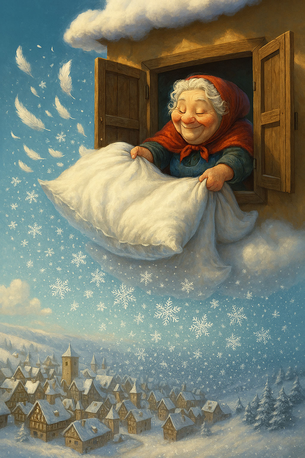 Mother Hulda makes it snow