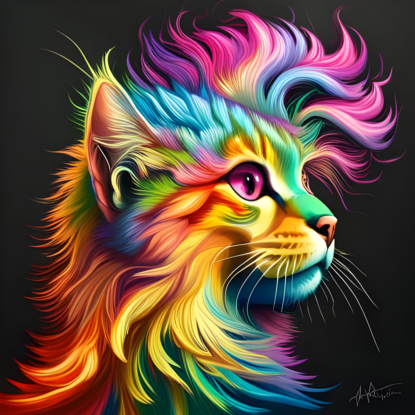 Rainbow Cat #1, Masterplayer - AI Generated Artwork - NightCafe Creator