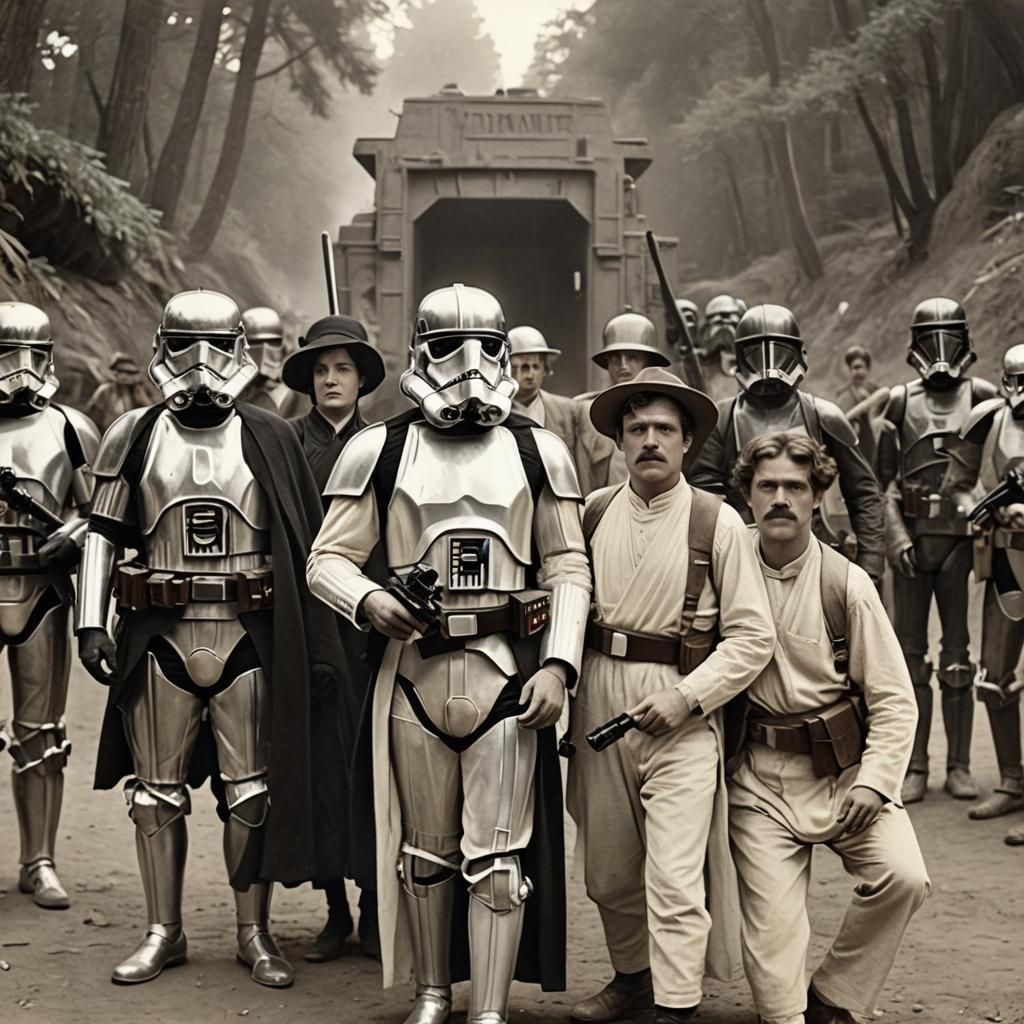 star wars as a 1910s silent comedy movie