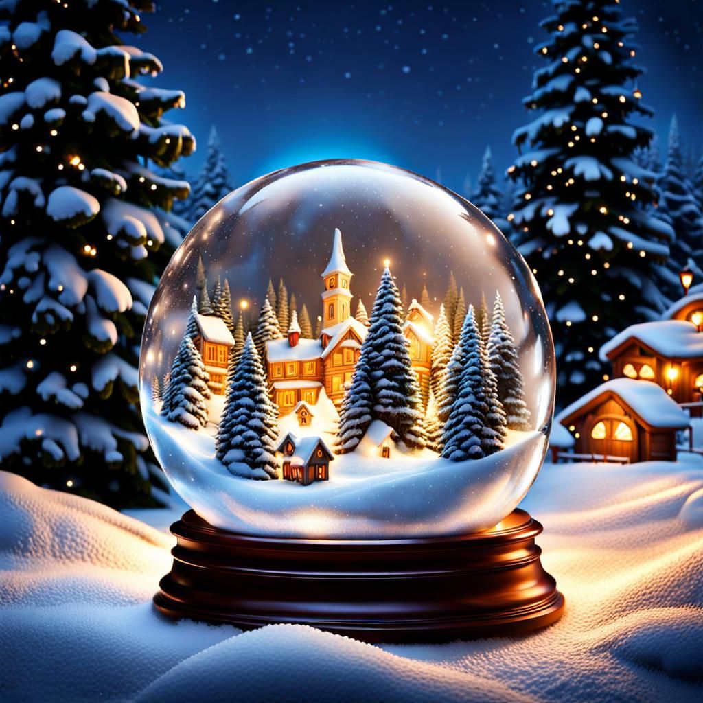 Snow globe - AI Generated Artwork - NightCafe Creator