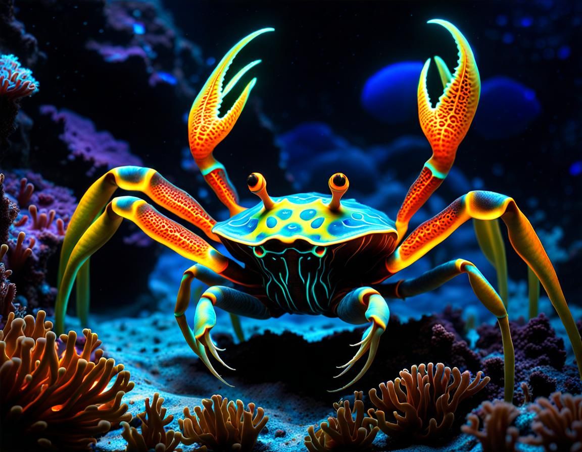 Bioluminescent Crab AI Generated Artwork NightCafe Creator