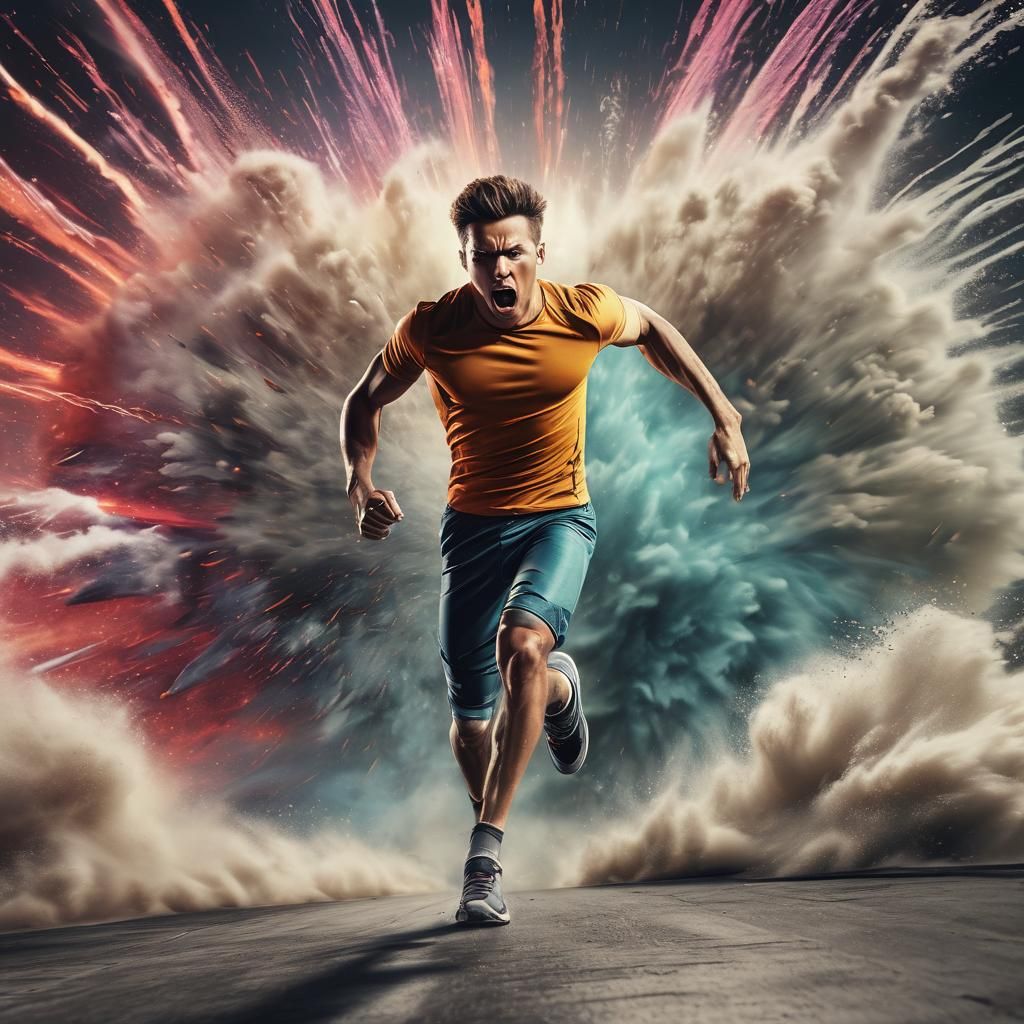 running man breaking the sound barrier