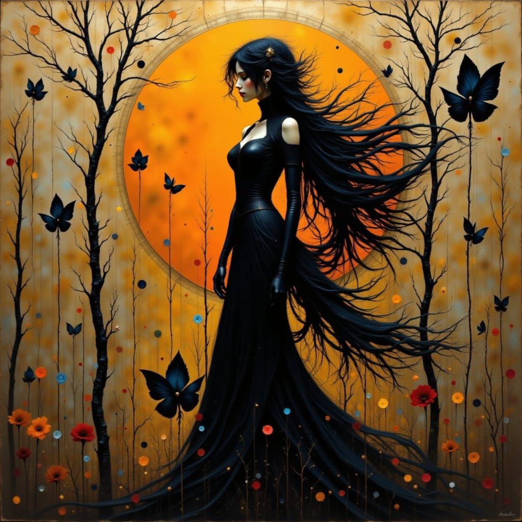 Silhouette, breathtaking beauty, realistic, detailed  background, Royo, Bagshaw, Chevrier, Lou Xaz, Ferri, ...  by @Andy Does AI