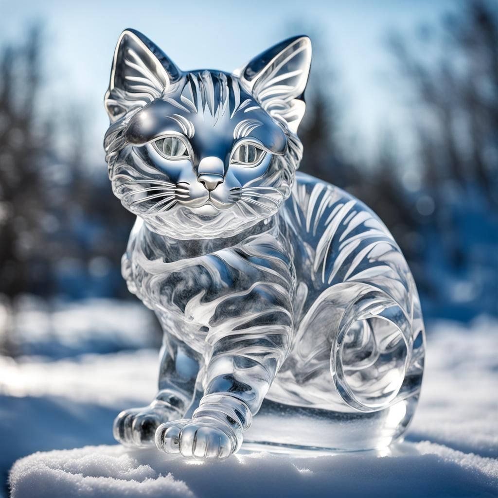 Ice kitten  by @BulePanda